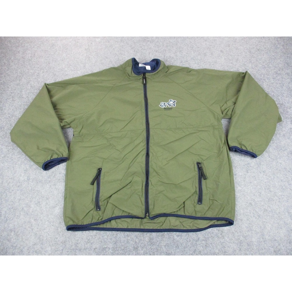 VINTAGE Crazy Shirts Hawaii Jacket Mens 2XL XXL Green Honu Turtle Windbreaker